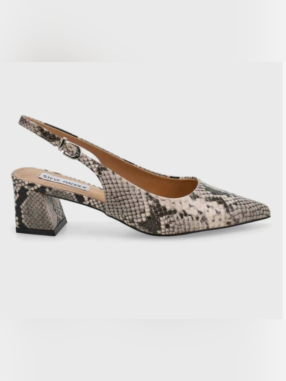 Steve Madden DIFFUSE Snake-Print Slingback Flats